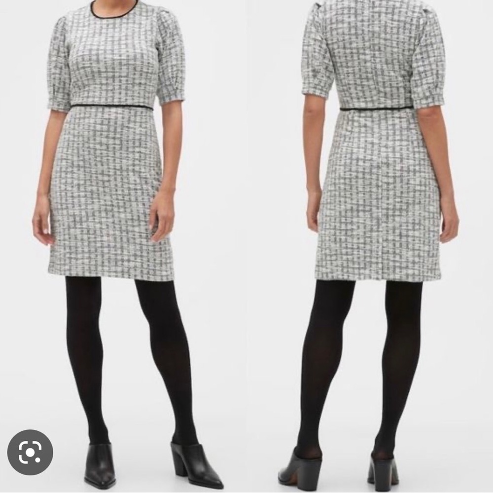 Banana Republic Plaid Tweed Sheath Dress